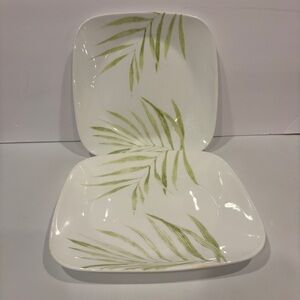 Set of 2 Corelle Timber Shadows Square Dinner Plates 10.5”